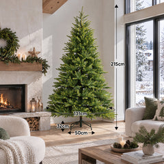 Salcar Künstlicher Weihnachtsbaum Fichte aus PE & PVC mit hellgrünen Zweigspitzen – 120 bis 210 cm