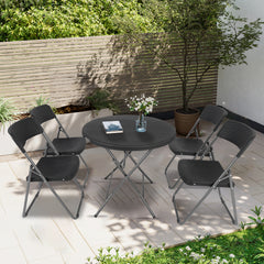 Sekey Balkonmöbel Set 5-teilig – Klappbares Balkonset für 4 Personen, Wetterfestes Rattan Gartenmöbel Set mit 4 Klappstühlen & Tisch, Bistro Set für Balkon, Terrasse und Garten