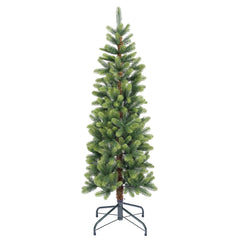 SALCAR Slim Artificial Christmas Tree 120/150/180/210 cm | Slim Nordmann Fir made of PE, Space-saving, Realistic, Reusable, With Metal Stand