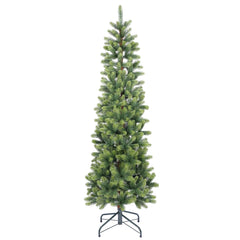 SALCAR Slim Artificial Christmas Tree 120/150/180/210 cm | Slim Nordmann Fir made of PE, Space-saving, Realistic, Reusable, With Metal Stand