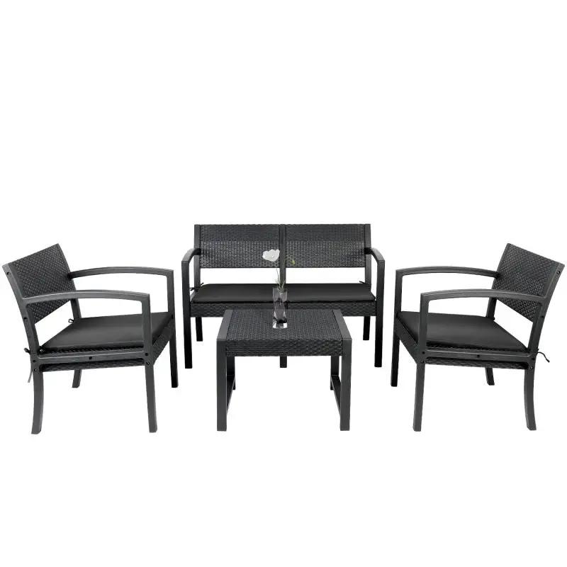 Sekey 4-teilig Gartenmöbel Set, Sofa, 2 Sessel und Gartentisch Sekey