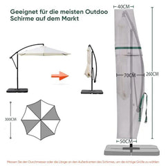 Sekey 260 x 40/70/50 cm Schutzhülle für 300 cm Ampelschirm, aus Polyester-Gewebe Sekey