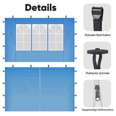 Sekey 3×3m Seitenwand für Pavillon, 2er Set, mit Reißverschlussv und Fenster Sekey