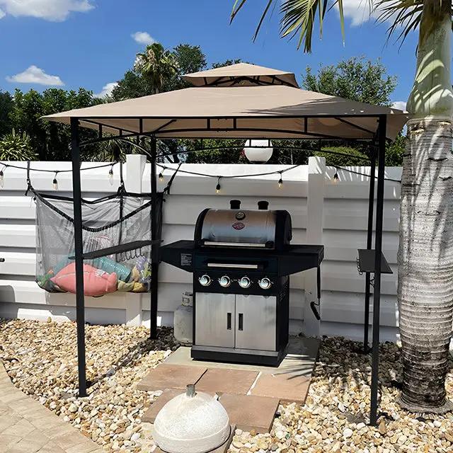 Sekey 245 x 150 x 250 cm Grillpavillon mit Ablage und Haken Sekey
