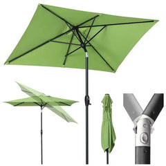 Sekey 210 x 140 cm Alu Sonnenschirm mit Kurbel, Sonnenschutz UV50+ Sekey