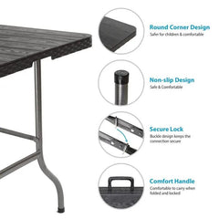Sekey 180 cm Klappbar Gartentisch mit Tragegriff Sekey