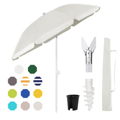 Sekey 160 cm Strandschirm mit Schutzhülle und Bodenhülse, Sonnenschutz UV50+