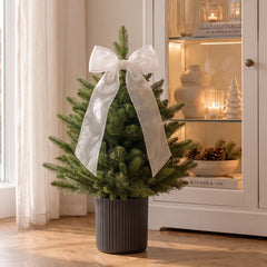Salcar Künstlicher Weihnachtsbaum Nordmanntanne – PE & PVC, naturgetreuer Christbaum mit Topf oder Metallständer