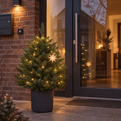 Salcar Künstlicher Weihnachtsbaum Nordmanntanne – PE & PVC, naturgetreuer Christbaum mit Topf oder Metallständer