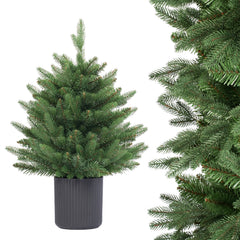 Salcar Künstlicher Weihnachtsbaum Nordmanntanne – PE & PVC, naturgetreuer Christbaum mit Topf oder Metallständer