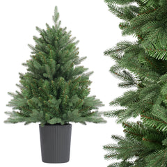 Salcar Künstlicher Weihnachtsbaum Nordmanntanne – PE & PVC, naturgetreuer Christbaum mit Topf oder Metallständer