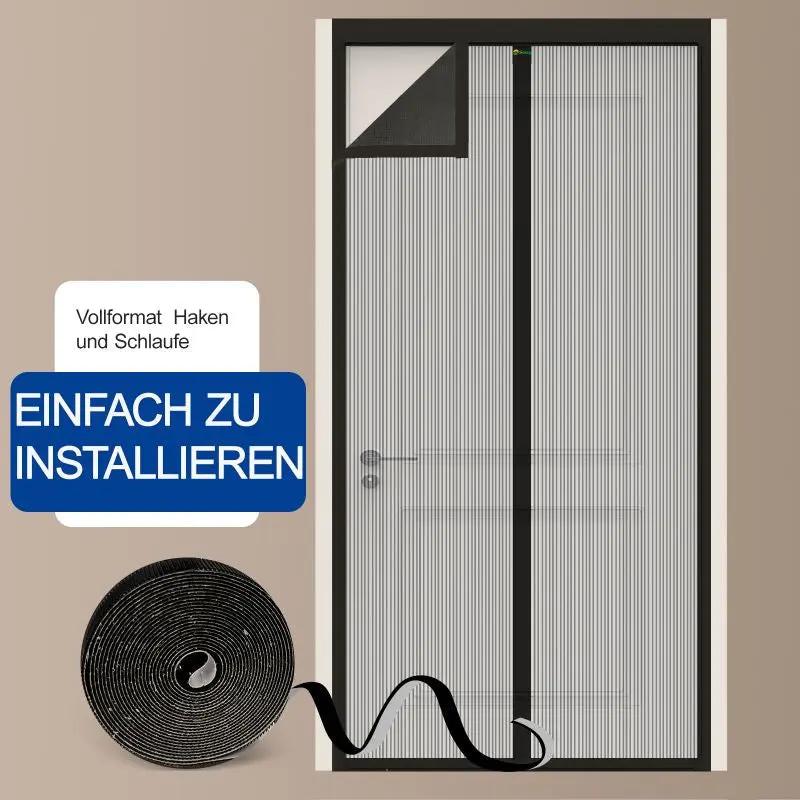 Sekey Kratzfest Magnet Fliegengitter Tür aus Polyester, Schwarz Sekey