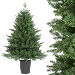 Salcar Künstlicher Weihnachtsbaum Nordmanntanne – PE & PVC, naturgetreuer Christbaum mit Topf oder Metallständer