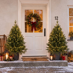 Salcar Künstlicher Weihnachtsbaum Nordmanntanne – PE & PVC, naturgetreuer Christbaum mit Topf oder Metallständer