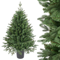Salcar Künstlicher Weihnachtsbaum Nordmanntanne – PE & PVC, naturgetreuer Christbaum mit Topf oder Metallständer