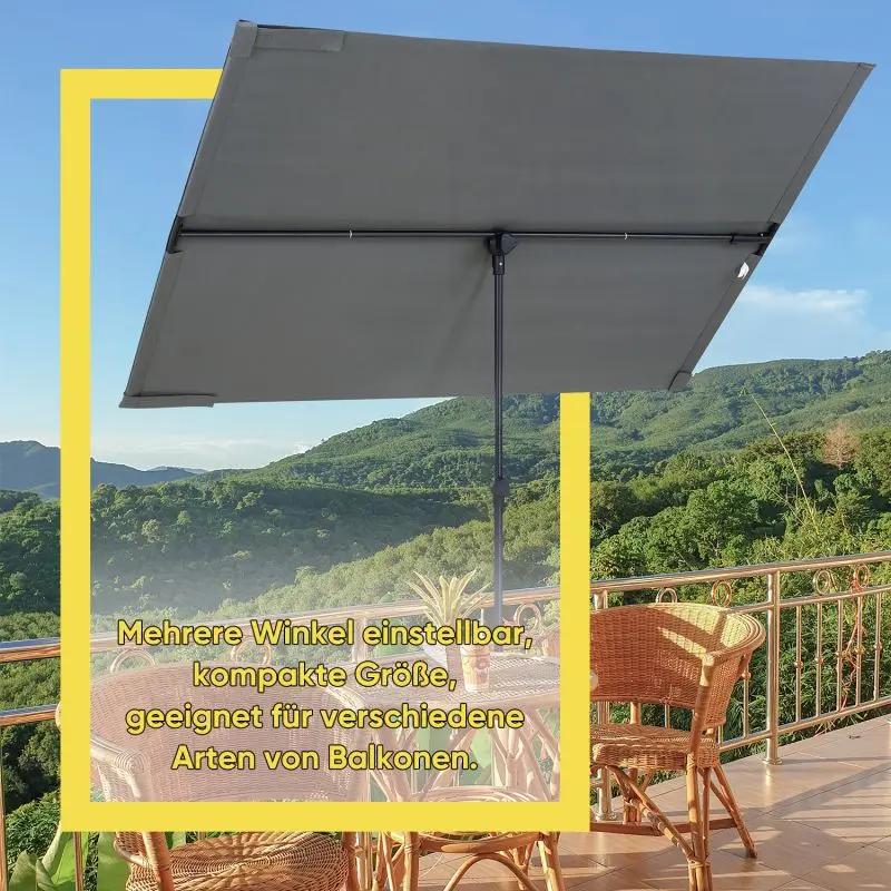 Sekey 180 x 130 cm Balkonschirm Rechteckig, Individuell Verstellbar, Sonnenschutz UV50+ Sekey