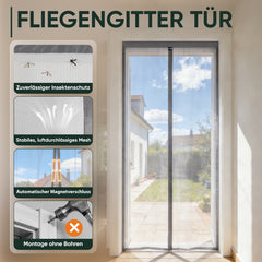 Sekey Fliegengitter Tür mit Magnet 43 mm – Insektenschutz für Balkontür & Terrassentür, ohne Bohren, selbstschließendes Moskitonetz mit Klettband, luftdurchlässig & kinder-/haustierfreundlich