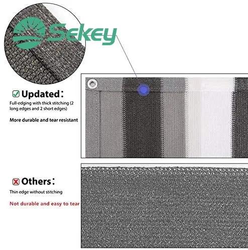 Sekey Balkon Sichtschutz aus 220 g/m² HDPE, Grau-weiß-schwarz gestreif Sekey