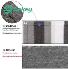 Sekey Balkon Sichtschutz aus 220 g/m² HDPE, Grau-weiß-schwarz gestreif Sekey