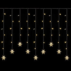 Salcar 3,2 x 0,8 m LED Lichtervorhang mit 18 Schneeflocken, 108 LEDs, 31V GS-zertifizierte Stromversorgung Salcar