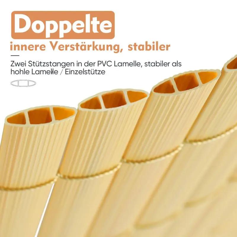 Sekey PVC Sichtschutzmatte mit doppelter Verstärkung innen, Bambus Sekey