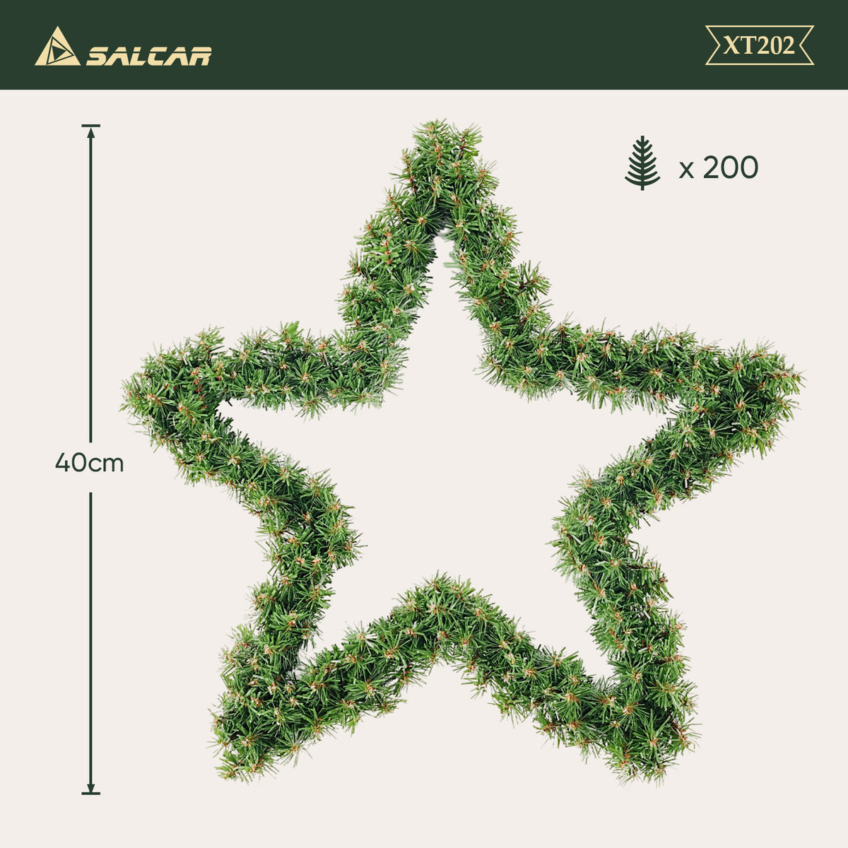 SALCAR PVC Christmas Star 40 cm/55 cm – Realistic Christmas decoration with 200/240 branches for indoor &amp; outdoor use