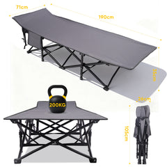 Sekey Feldbett Campingbett Klappbar 190×71×35 cm | 200 kg belastbar | 1200D Oxford | wahlweise mit 7 cm Matratze | Faltbare Camping- & Angelliege für Garten & Outdoor