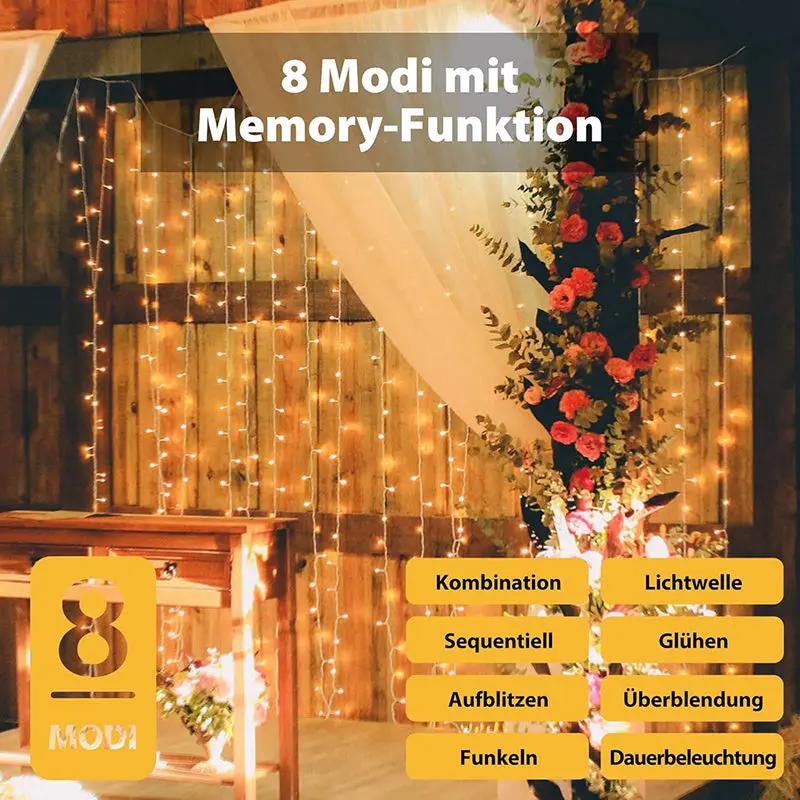 Salcar 2x2m/2x3m/6x3m LED Lichtervorhang, 160/240/600 LEDs, 31V GS-zertifizierte Stromversorgung Sekey