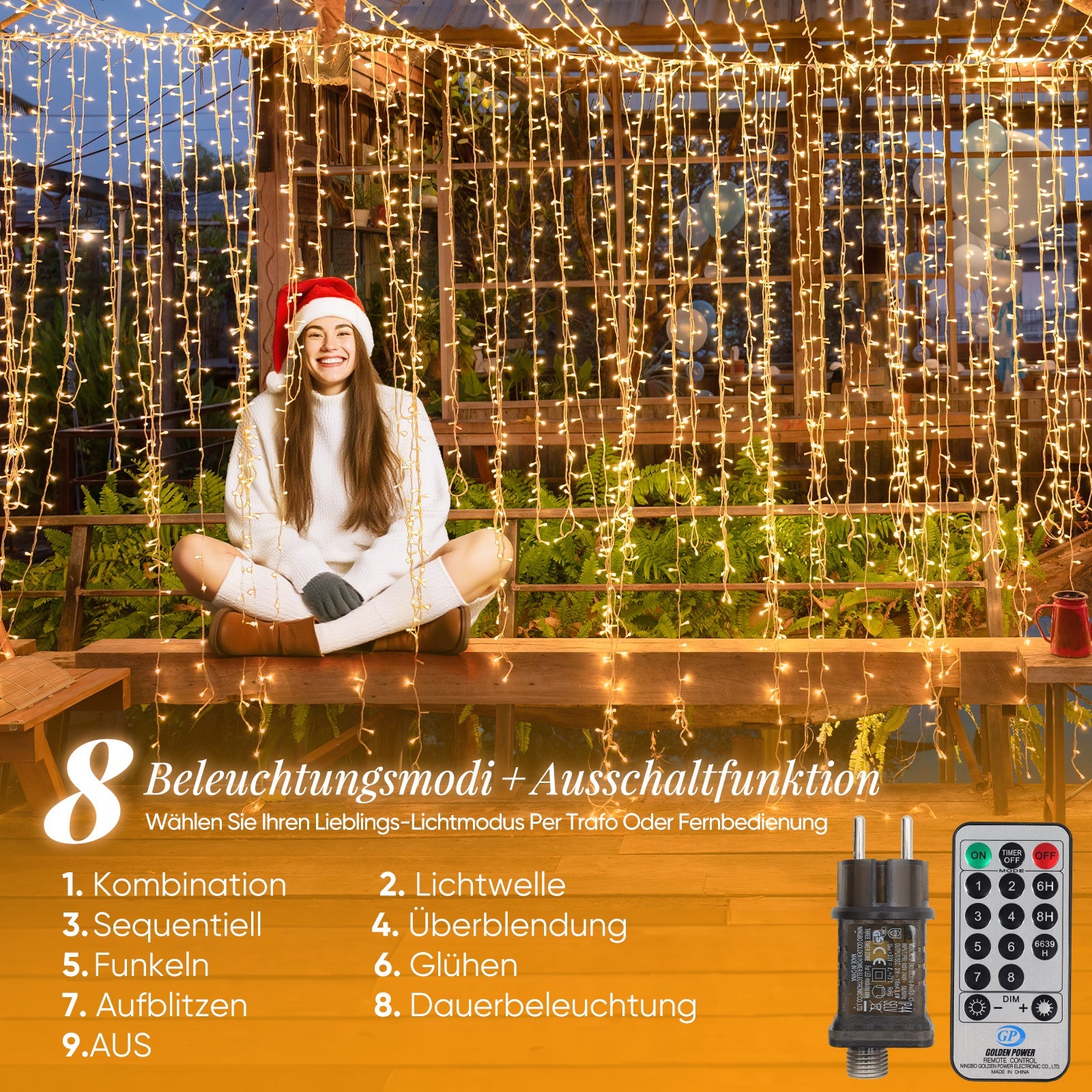 Salcar LED Lichterkette mit 5m/10m/15m/20m Länge – 50–300 LEDs, Fernbedienung, 8 Modi, Timer & IP44 Wasserdicht, für Weihnachtsdeko, Party, Hochzeit, Garten – Warmweiß Salcar