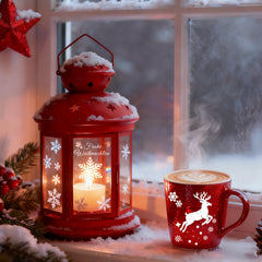 Salcar Fensterbild Weihnachten – Selbstklebende Fensteraufkleber für Winterdeko, Beidseitig sichtbar, Wiederverwendbar – Tannenbäume, Schneeflocken & Rentiere
