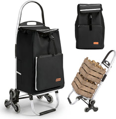 Sekey Einkaufstrolley 3-in-1 klappbar – 50L Einkaufswagen mit Kühlfach, Treppensteiger-Rädern & Sackkarren-Funktion, Aluminium