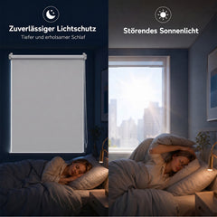 Salcar Thermorollo ohne Bohren Klemmfix Hellgrau – Verdunkelungsrollo für Fenster & Tür mit Thermobeschichtung, Sonnenschutz, Hitzeschutz & Sichtschutz