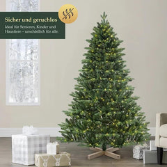 Salcar 180/210cmKünstlicher Weihnachtsbaum, Edeltanne, mit 450/650 LEDs und 1150/1486 PE-Zweigen und 472/728 PVC-Zweigen Salcar