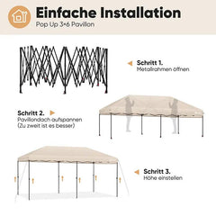 Sekey 300 x 600 cm Faltpavillon mit 6 Sandsack Sekey