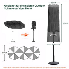 Sekey 160 x 50/62 cm Schutzhülle für Doppelsonnenschirm, aus Polyester-Gewebe Sekey