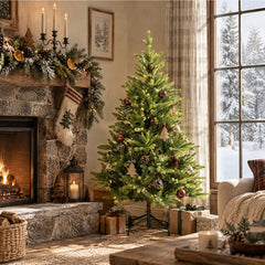 Salcar Künstlicher Weihnachtsbaum Fichte aus PE & PVC mit hellgrünen Zweigspitzen – 120 bis 210 cm