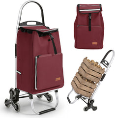 Sekey Einkaufstrolley 3-in-1 klappbar – 50L Einkaufswagen mit Kühlfach, Treppensteiger-Rädern & Sackkarren-Funktion, Aluminium