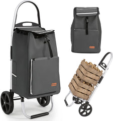 Sekey Einkaufstrolley 3-in-1 klappbar – 50L Einkaufswagen mit Kühlfach, großen Rädern & Sackkarren-Funktion, leichtes Aluminium