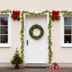 Salcar Künstliche Weihnachtsgirlande aus 100 % PE – Realistische Tannengirlande für Wand, Tür & Kamin – Langlebig & wiederverwendbar