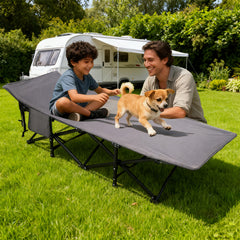 Sekey Feldbett Campingbett Klappbar 190×71×35 cm | 200 kg belastbar | 1200D Oxford | wahlweise mit 7 cm Matratze | Faltbare Camping- & Angelliege für Garten & Outdoor