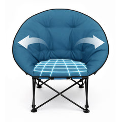 Sekey XXL Moonchair Campingstuhl klappbar bis 140 kg – Gepolsterter Garten- & Outdoor-Stuhl mit hoher Rückenlehne, Blau