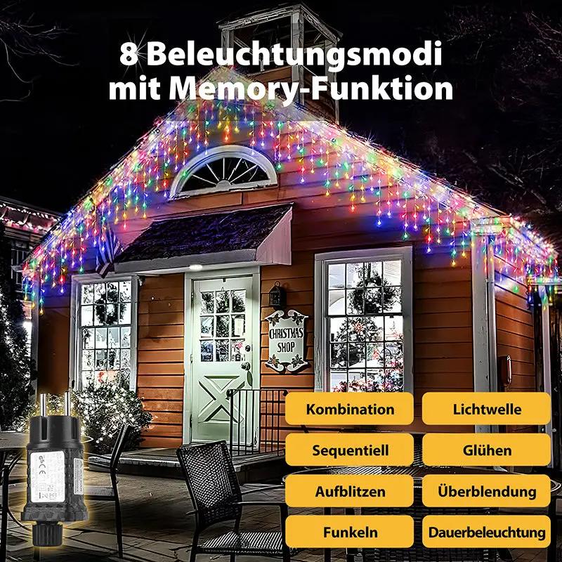 Salcar 2m/5m/10m LED Eisregen Lichterkette, 80/200/400 LEDs, 31V GS-zertifizierte Stromversorgung Salcar