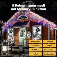 Salcar 2m/5m/10m LED Eisregen Lichterkette, 80/200/400 LEDs, 31V GS-zertifizierte Stromversorgung Salcar