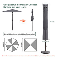 Sekey 175 x 30,5/36,5 cm Schutzhülle für 300 cm Sonnenschirm, aus Polyester-Gewebe