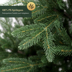 Salcar Premium Künstlicher Weihnachtsbaum aus 100 % PE Spritzguss – Realistischer Fichtenbaum mit naturgetreuem Stamm, stabilem Holzständer und Aufbewahrungsbeutel – 180 cm / 210 cm