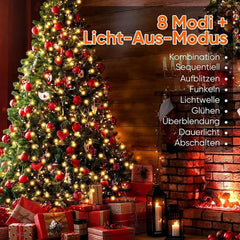 Salcar 1.5/ 2/ 3 m LED Lichterkette für Weihnachtsbaum, mit 10/ 12/ 14 Strängen, 250/ 420/ 490LEDs, mit Fernbedienung, 31VGS-zertifizierte Stromversorgung Salcar