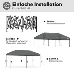 Sekey 300 x 600 cm Faltpavillon mit 6 Sandsack Sekey
