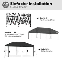 Sekey 300 x 600 cm Faltpavillon mit 6 Sandsack Sekey