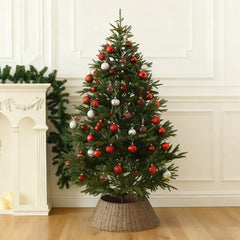 Salcar Christmas tree skirt made of seagrass – Handmade Christmas tree skirt in natural color, Ø 60 / 68 cm, Stylish cover for the tree stand