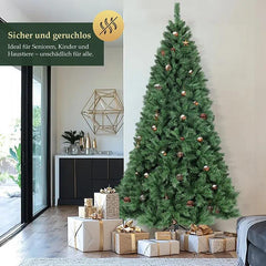 Salcar 120/150/180/210/240cm Künstlicher Weihnachtsbaum mit Metallständer, Nordmanntanne, mit 279/408/580/868/1168 Spitzen Salcar